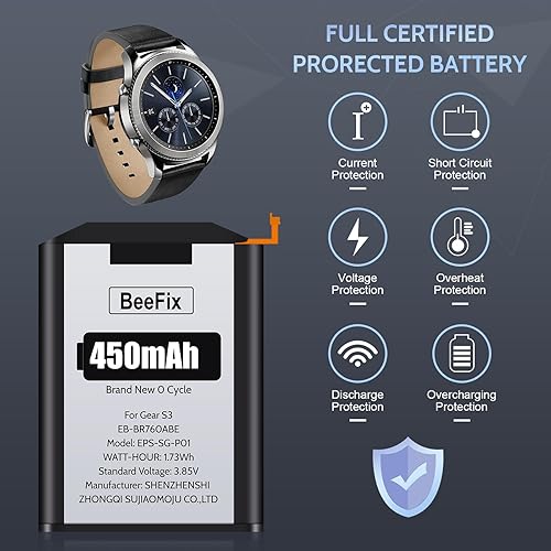 S3 Classic Battery Gear S3 Frontier ASDAWN Battery Replacement For