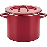 Rachael Ray Create Delicious Stock Pot/Stockpot with Lid - 12 Quart, Red