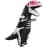 ZPISF Inflatable Skeleton Dinosaur Costume for Adults, Full Body Skeleton T-Rex Blow Up Costume with LED Light Eyes, Perfect for Halloween Parties