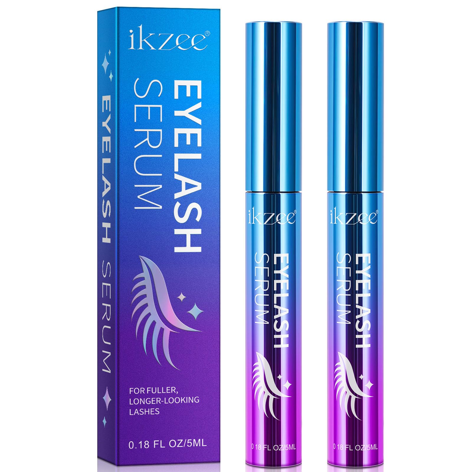2 Pack Eyelash Growth Serum, Eyelash Serum for Women, Eye Lash Growth to Boost Thicker, Fuller, and Longer Lashes