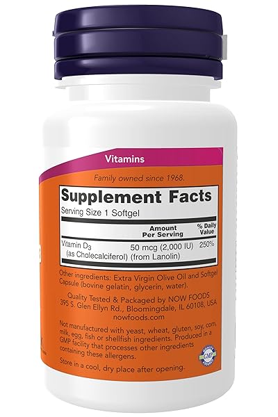 NOW FOODS – VIT D-2000IU 120 SGELS (PACK OF 3)