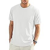 EKLENTSON Men's Cotton Crewneck T-Shirts Short Sleeve Plain Tee Moisture Wicking Casual Tshirts Solid Color