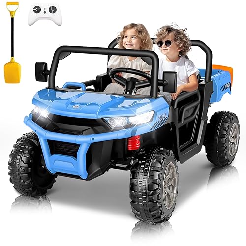 Hikole 24V Ride On Toys for Big Kids 24V Power Wheels Seater Trcuk with  Remote Control, 2x200W Motor, Dump Bed, Shovel, EVA Tires, Music, Electric 