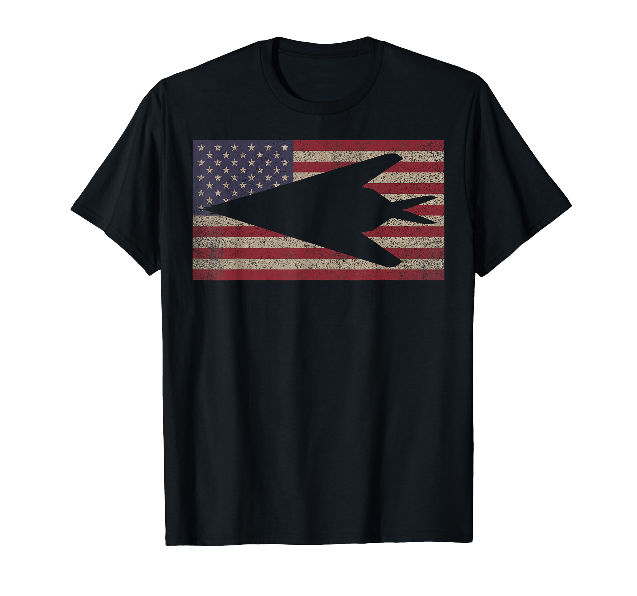 F-117 Nighthawk Stealth Fighter Aircraft American Flag T-Shirt