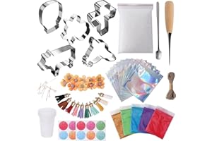 Aoibrloy 58PCS Freshie Making Kit with Instructions, DIY Car Freshie Supplies with Unscented Aroma Beads, Freshies Cutters Molds and Accessories for Making Car Air Freshener