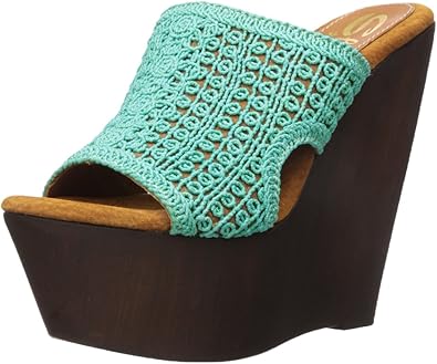 turquoise wedge sandals