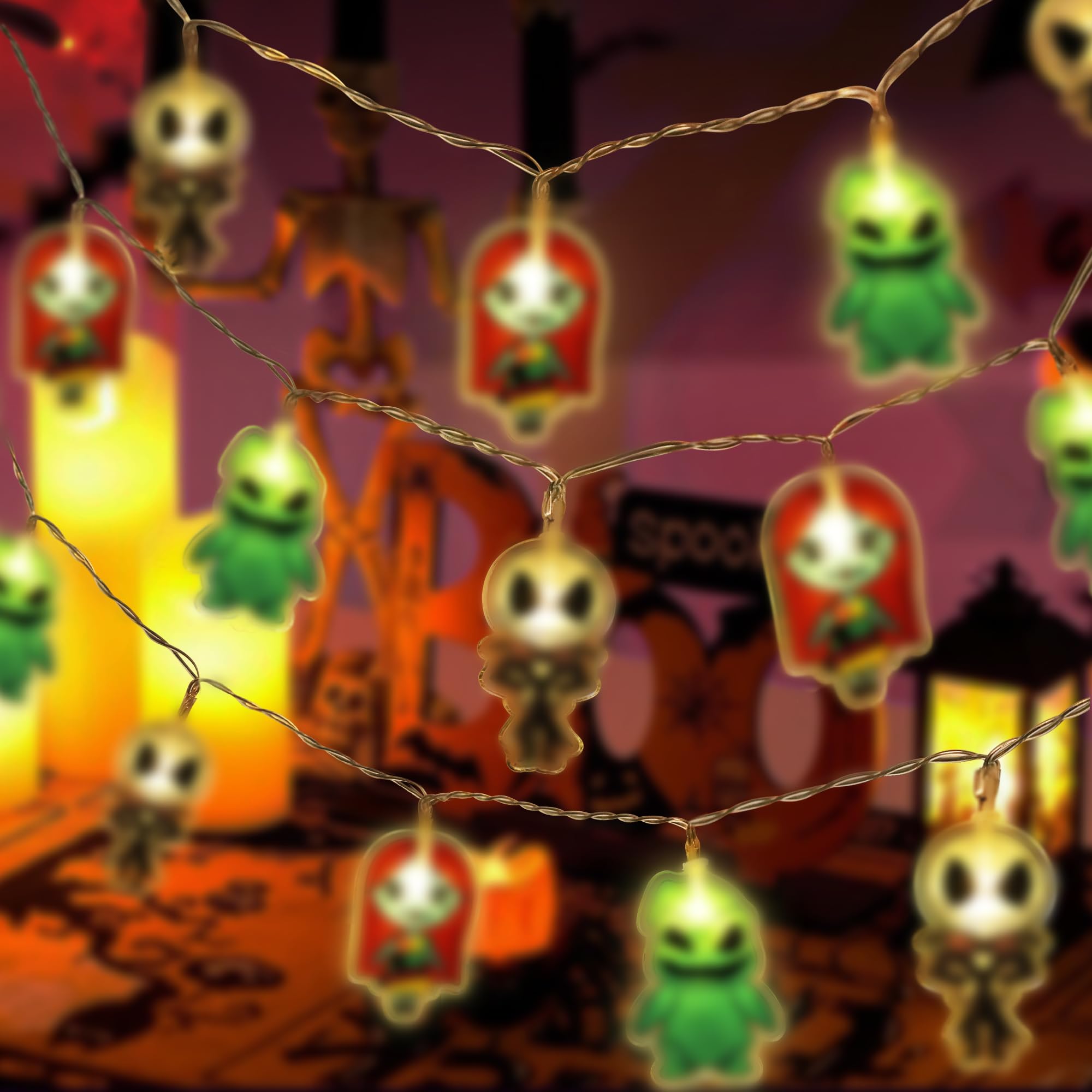 Photo 1 of 10Ft 20 LED Battery Operated Christmas Lights with Timer for Night Before Christmas Decorations Outdoor Christmas Halloween Lights for Home Holiday Theme Party