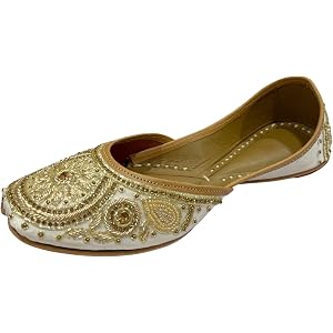 Wedding Flats for Women Stylish Punjabi Jutti Ethnic Mojaris Party Flats Dressy Shoes