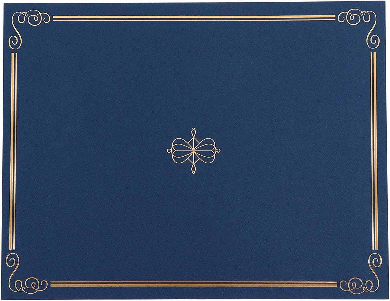 24 Pack Certificate Holders, Diploma and Document Cover with Gold Foil Border, Holds 11 x 8.5 Inches Letter Sized Awards, Navy Blue: Home & Kitchen