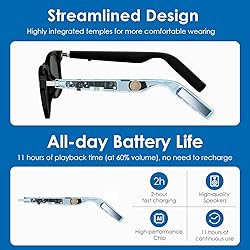 GetD Bluetooth Sunglasses for Men/Women, AI