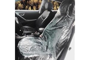VAGMI Plastic seat Covers for Cars Car Disposable Plastic Seat Cover Vehicle Protector Mechanical Valet 100-pack