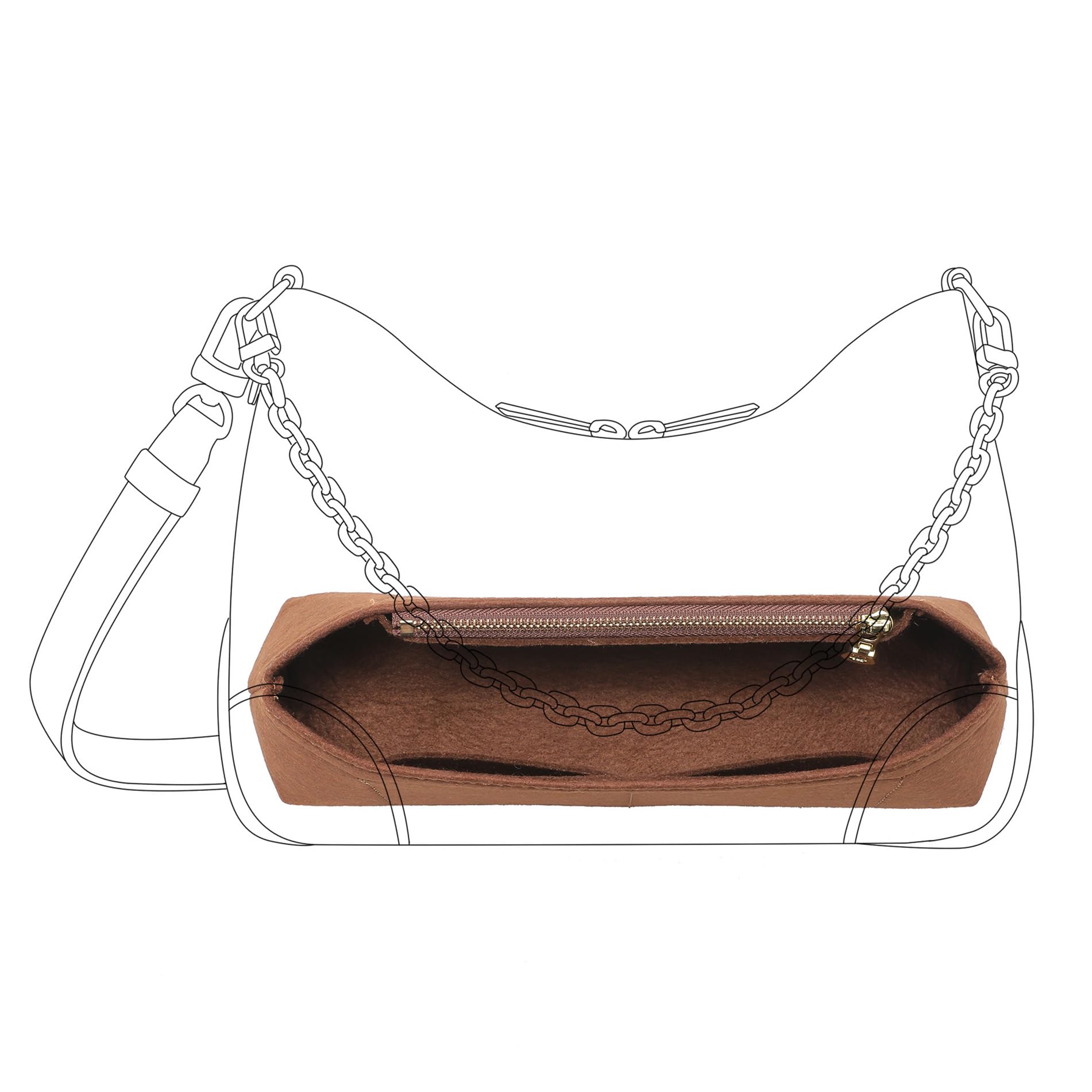 Purse Organizer Insert & Base Shaper 2pc Set, Felt Handbag & Tote Bag