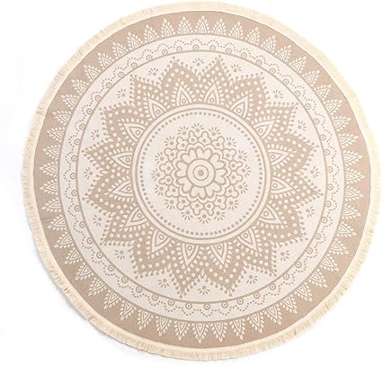 Amazon.de: SHACOS Retro Runder Baumwollteppich mit Quasten böhmische