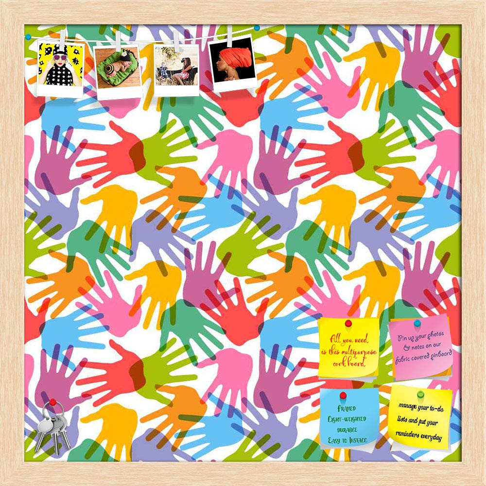 ArtzFolio Handprint Printed Bulletin Board Notice Pin Board Soft Board