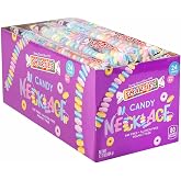 Smarties Candy Necklace - Bulk Candy Individually Wrapped - Gluten Free &amp; Vegan, Fruit Flavored, Hard Candy on Stretch String - Perfect Party Favors, Birthdays &amp; Halloween Hard Candy Box - 24 Count
