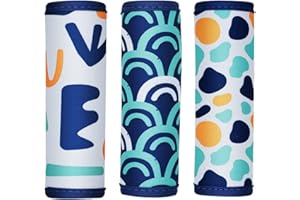 HEYSKAY 3pcs Neoprene Luggage Handle Wrap for Suitcase Identifier Travel Bag Wraps Luggage ID Tags Cover (Number dots Print)