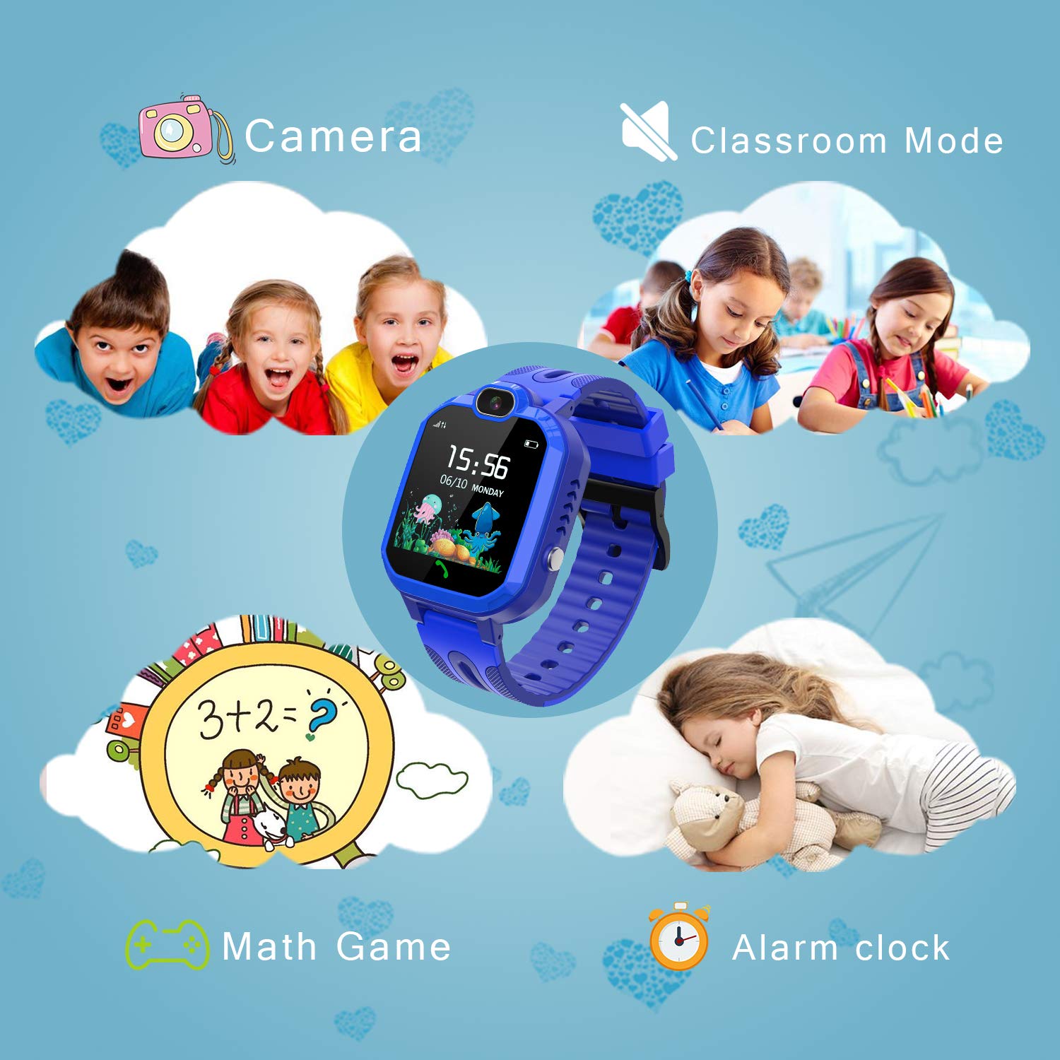 Ldb Eu Kids Smart Watch Phone Lbs Gps Tracker Sos Desertcart