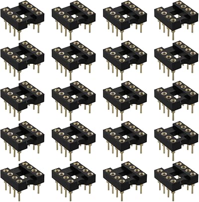 Be In Your Mind 20Pcs Gold Plated 8 Pin DIP IC Socket 2.54mm Pitch OP-AMP