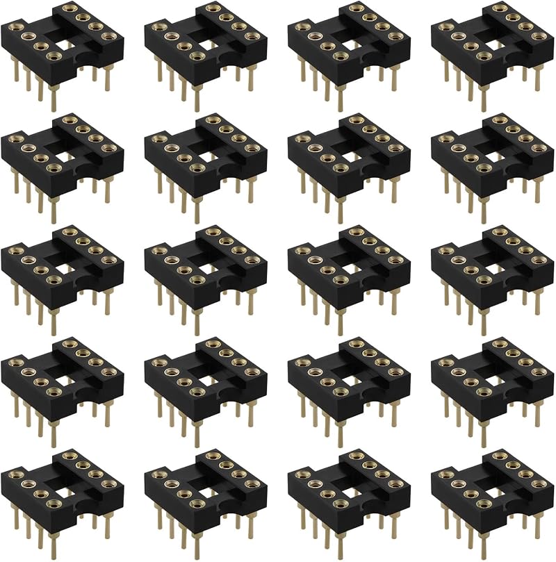 Be In Your Mind 20Pcs Gold Plated 8 Pin DIP IC Socket 2.54mm Pitch OP-AMP