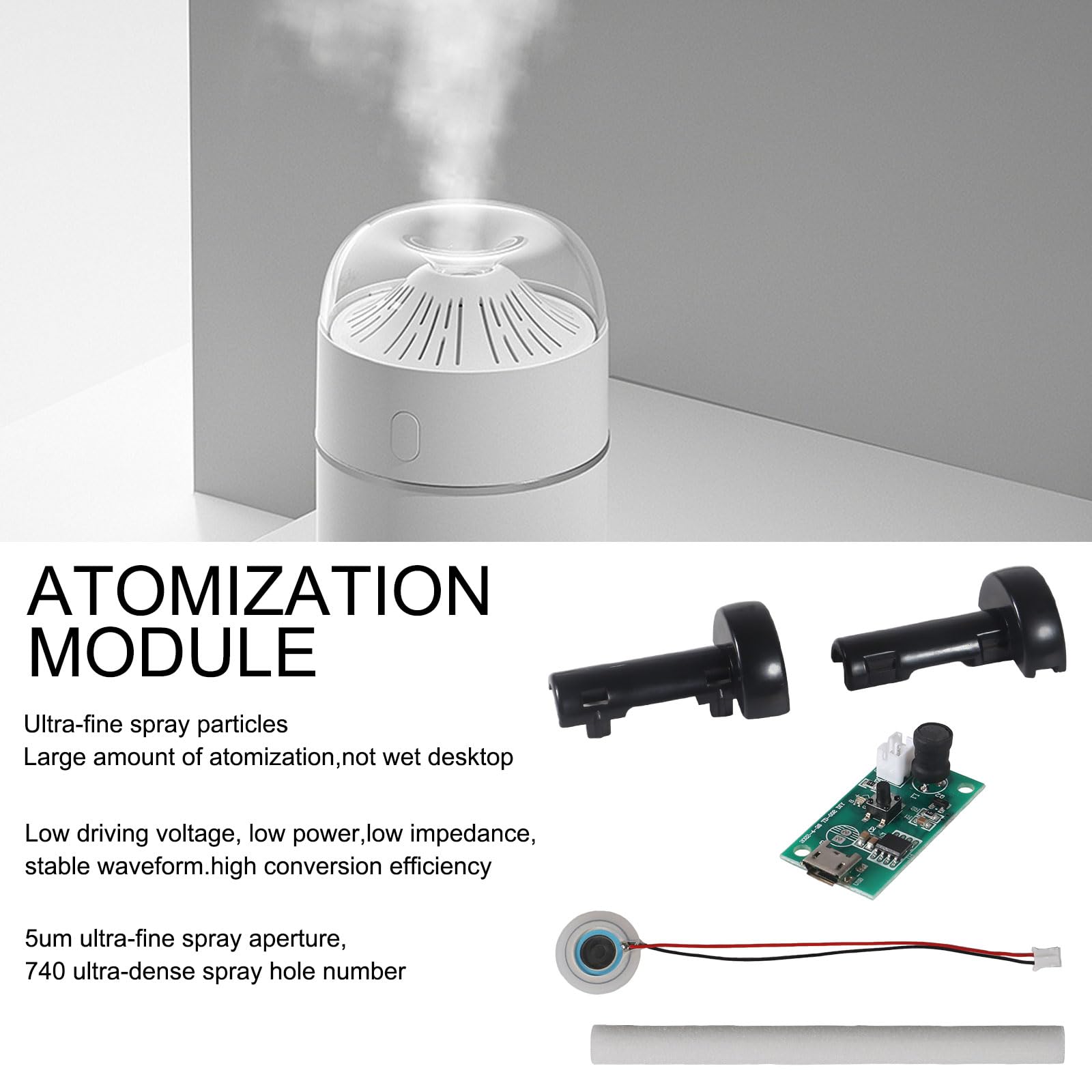 XIITIA 3pcs 5V USB Humidifier Atomization Module Driver Board, USB Spray Module Circuit Board Atomization Module Atomization Plate Circuit Board for Home for Family and DIY Experimental Equipment
