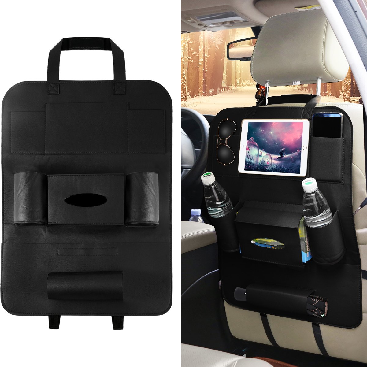 Best pu leather car seat storage bag