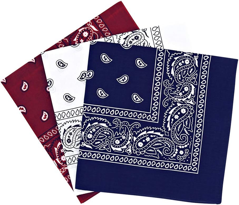 Paisley Bandanas Headband Scarf Pack Of 3 Mixed Colours Cotton Paisley Print, Fashion Hair Accessory, Sports, Multifunctional, UK Seller FREE UK Postage