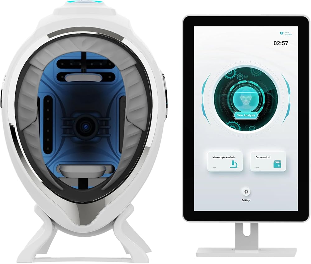 Professional Skin Analyzer Machine AI 21.5in Touchscreen 8 Spectrum 38MP Facial Skin Analysis Detector 14 Indicators Before A