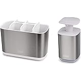 Joseph Joseph 70551 Bathroom Essentials 2-Piece Sink Accessories Set, Presto Soap Dispenser and Large EasyStore…