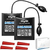 eSynic 2 Pack Air Wedge Bag Kit – 300lbs Heavy-Duty TPU Door Lifting Bag with Quick-Release Valve & 4 Plastic Wedges 2.4" Lif
