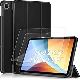 USTIYA Funda Mica para Xiaomi Poco C1 y para Redmi Pad 2 9.7 Pulgadas Case Carcasa Cuero Cristal Vidrio Templado Glass Protec