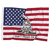USA Don't Tread on Me Patriotic Flags Polyester Fiber 3x5 Feet Flag, Bright Colors And Anti-ultraviolet Fade Flag Indoor Outdoor Banner