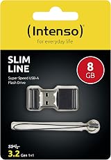 Intenso Slim Line 8GB USB 3.2 Gen 1x1 Flash Drive Black Compact Storage view 7