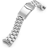 MiLTAT 22mm Endmill Watch Band compatible with Seiko 5 Sports SRPD51 SRPD55 SBSA003, V-Clasp, Brushed