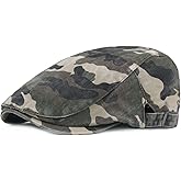 XRDSS Unisex Flat Cap Camouflage Ivy Irish Cabbie Hat Newsboy Driving Cap