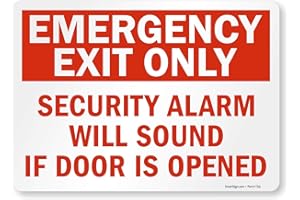 SmartSign-S-1506-EU "Emergency Exit Only - Security Alarm Will Sound If Door Is Opened" Label | 10" x 14" Laminated Vinyl