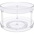 Amazon Basics 2 Tier Lazy Susan Turntable Organizer, 12" Diameter, Clear