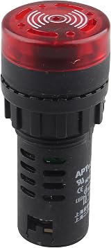 HALJIA AD16-22SM LED Buzzer Alarm Signal Indicator Light AC220V 20mA 22mm Red view 2