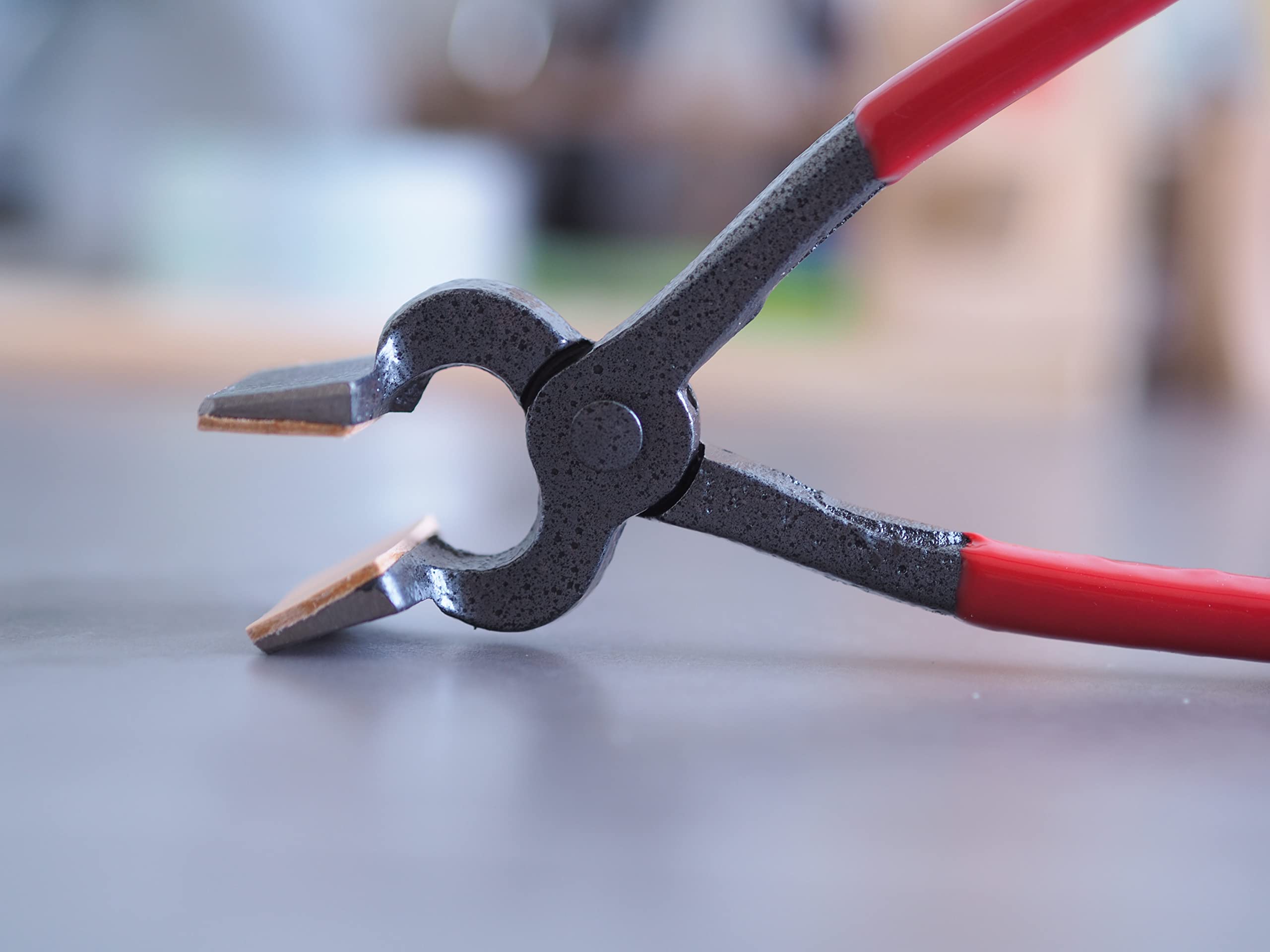 Joidiy Leather Flat Wallet Pliers and 10 Hefty Leather Clip Clamps