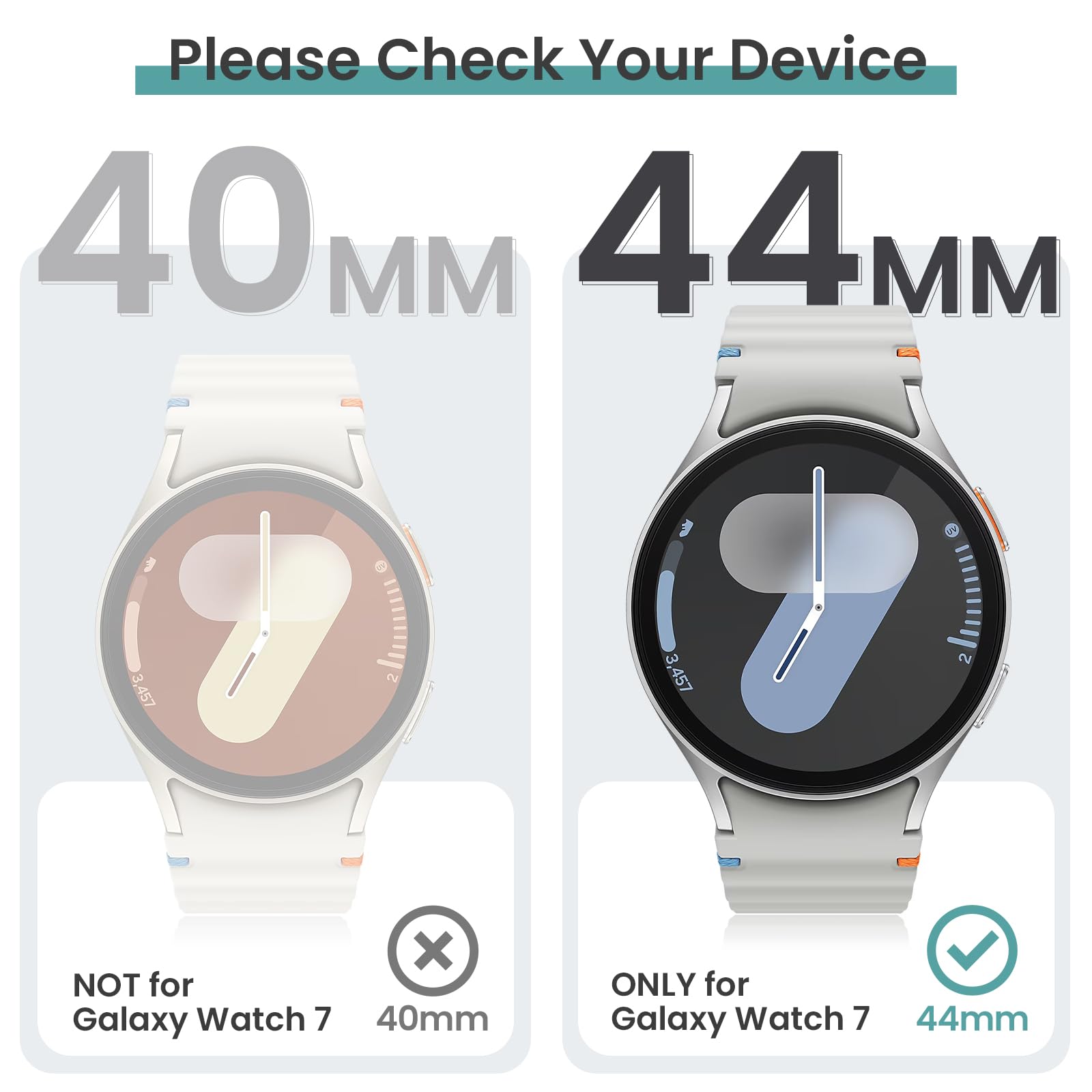 Tensea [5+5Pack for Samsung Galaxy Watch 7 Screen Protector Case 44mm Accessories, Hard PC Bumper/HD Anti-Fog Tempered Glass Protective Film, Face Cover Set, Galaxy Watch 7 Case for Women Men