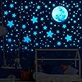 Molain 538Pcs Glow in The Dark Wall Stickers, Luminous Ceiling Stars Moon Space Galaxy Universe Planet Wall Decals Self-Adhesive Glowing Stickers for Kids Bedroom Nursery Living Room Decor (Blue)