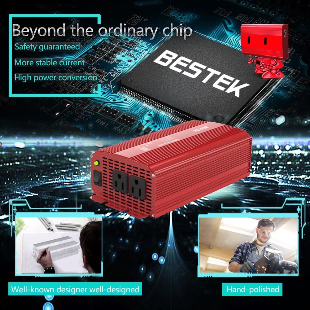 BESTEK Power Inverter 1000 Watt DC 12 Volt, Power Converter 1000w DC to AC Converter for Car: Automotive