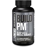 Jacked Factory Build PM Night Time Muscle Builder & Sleep Aid - Post Workout Recovery & Sleep Support Supplement w/VitaCherry Tart Cherry, Ashwagandha, & Melatonin - 60 Natural Veggie Pills