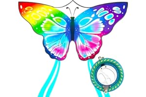 FLYING HOOFER Hoofer Large Beach Kite and Reel Winder with 650ft String for Kids and Adults, Single Line Kite, Extremely Easy to Fly for Beginners