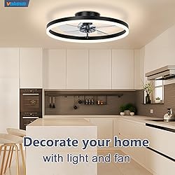 VOLISUN Low Profile Ceiling Fans with Light and