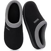 RockDove Women's Polar Fleece Two-Tone Memory Foam Clog House Slippers Non Slip Rubber Sole Indoor Outdoor Machine Washable