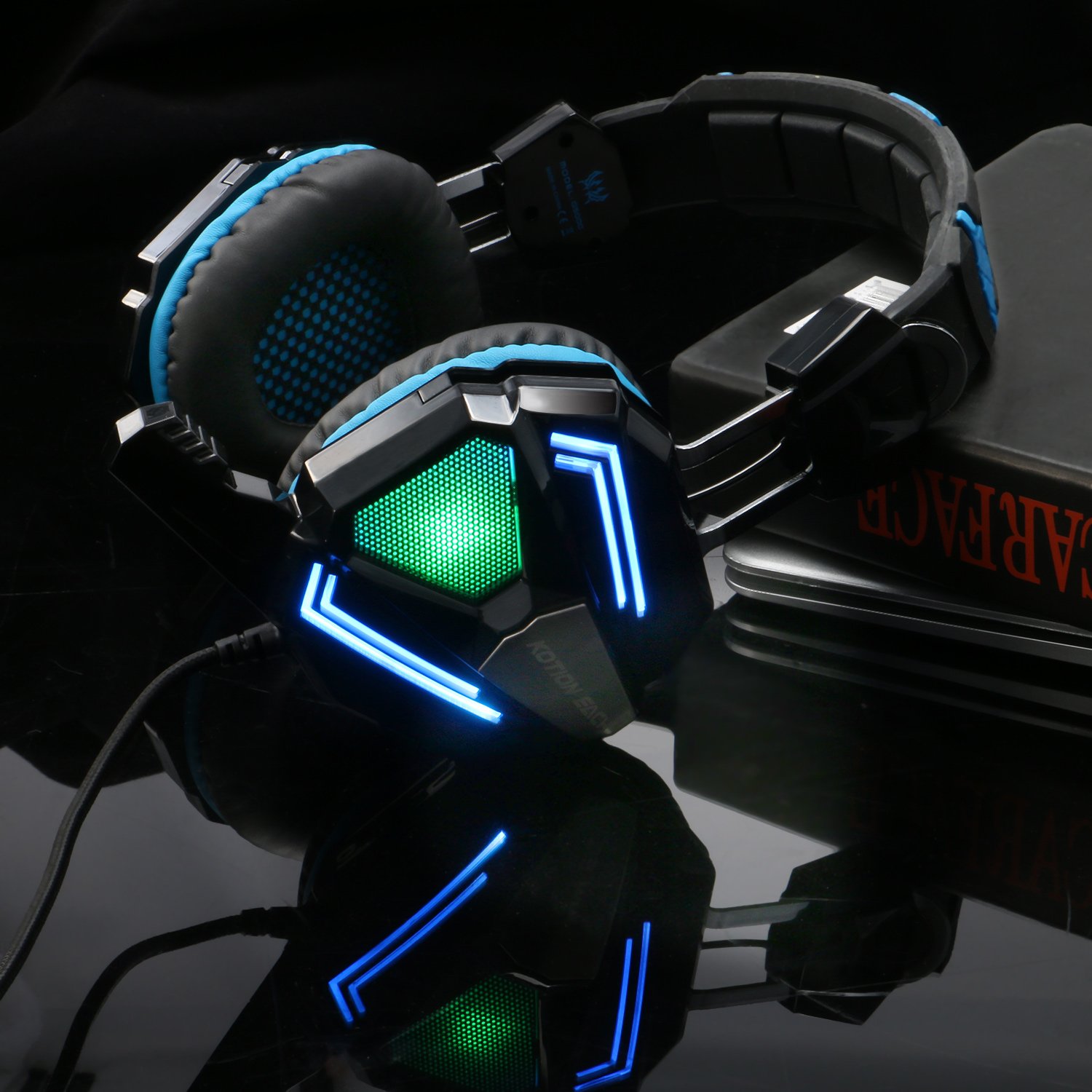 Zakitane KOTION EACH G5000 3.5mm PC Stereo Gaming Headset, Bass Headphones, Comfortable Headband with Microphone, Over-ear fit with Noise isolation, Breathing LED Light for Laptops or Computers