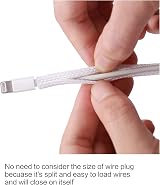 Alex Tech 10ft USB Cable Protector Split Braided Wire Loom 1/8 in White view 2