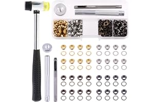 Keadic 240 Sets 4mm 5/32” Thickened Grommets Eyelets with 4 Pcs Install Tools Assortment Kit, Bronze Silver Gold Gun Black Metal Eyelet Grommet for DIY Leather Clothing Shoe Bags Crafts