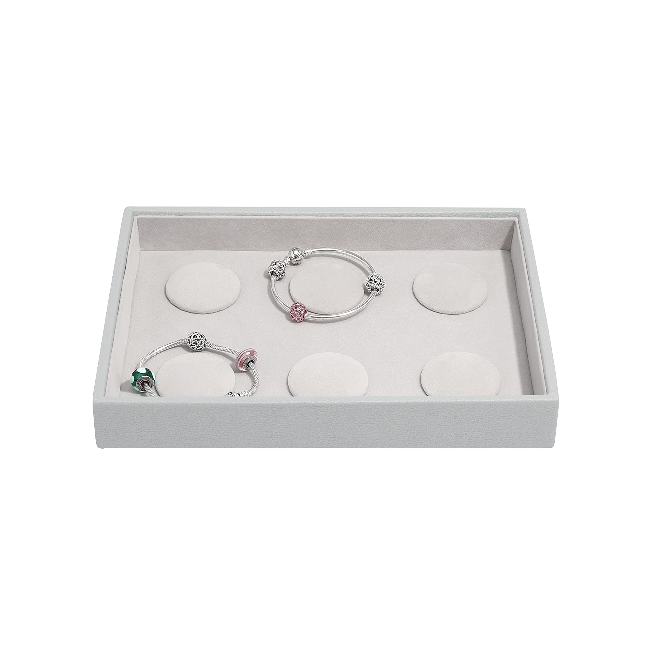 Stackers Pebble Grey Classic Medium Jewellery Box 6 Padded Charm Layer — image 1