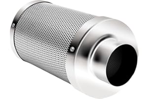 iPower GLFILT6M 6 Inch Air Carbon Filter Indoor Plants Grow Tent Odor Control Scrubber with Australia Activated C for Inline Fan, Reversible Flange, Prefilter Included, 6"